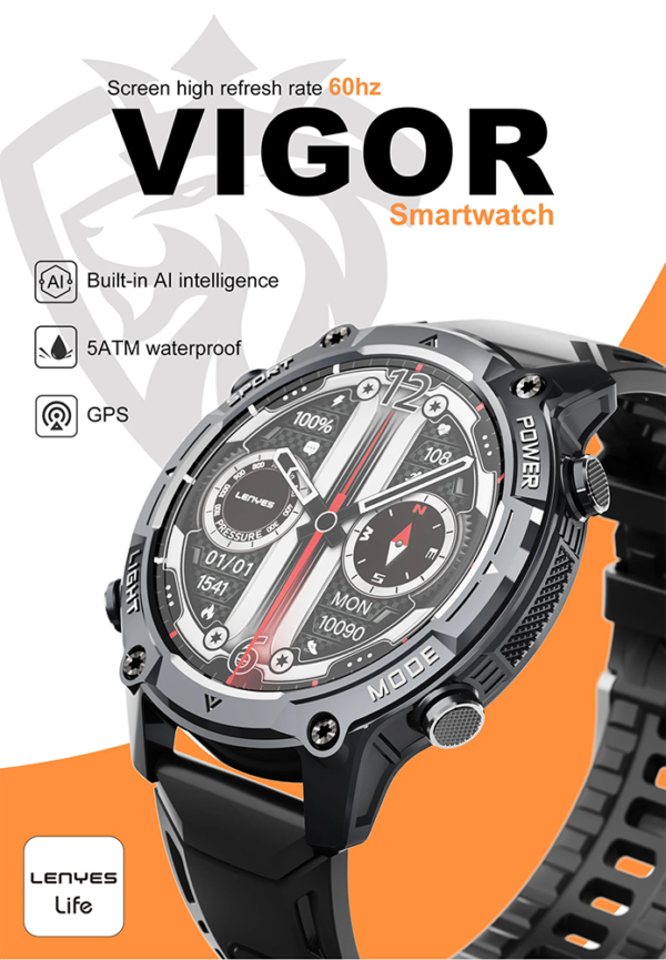 Lenyes VIGOR Smart Watch with Bluetooth 5.3 GPS and Health Tracking