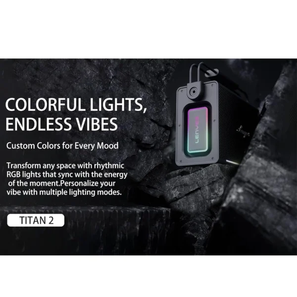 Lenyes Titan 2 RGB Dual Microphone TWS Bluetooth Speaker 100W