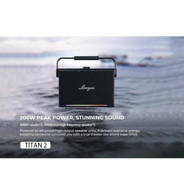 Lenyes Titan 2 RGB Dual Microphone TWS Bluetooth Speaker 100W