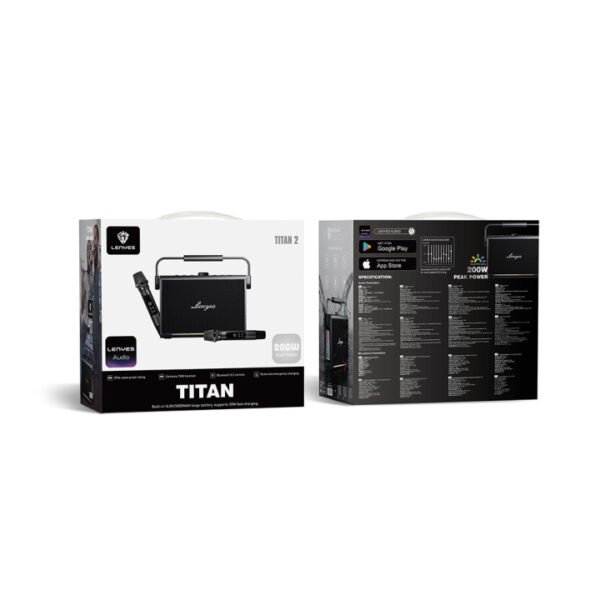 Lenyes Titan 2 RGB Dual Microphone TWS Bluetooth Speaker 100W