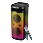 LENYES 360W Powerful Outdoor Speaker with Dual Wireless Microphones & RGB Lights - S883