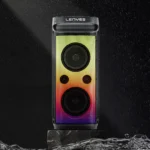 LENYES 360W Powerful Outdoor Speaker with Dual Wireless Microphones & RGB Lights - S883