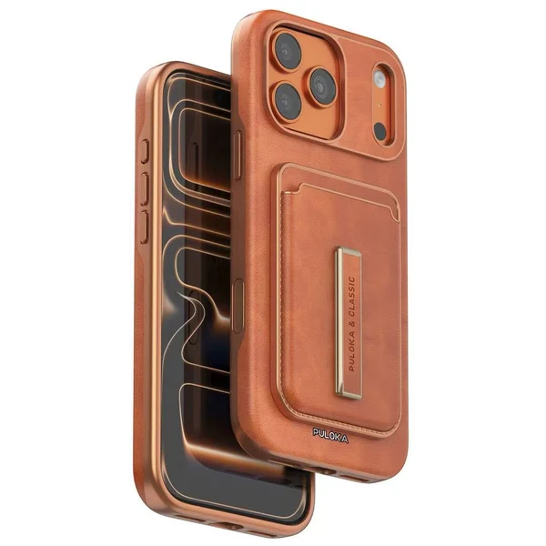 Puloka Leather Covering Magnetic Card Holder