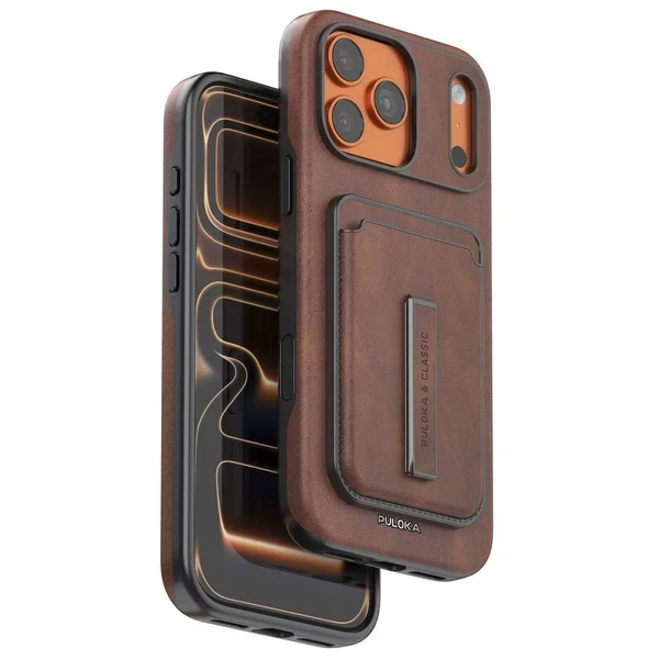 Puloka Leather Covering Magnetic Card Holder