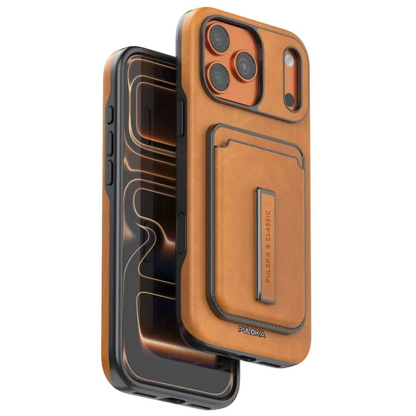 Puloka Leather Covering Magnetic Card Holder