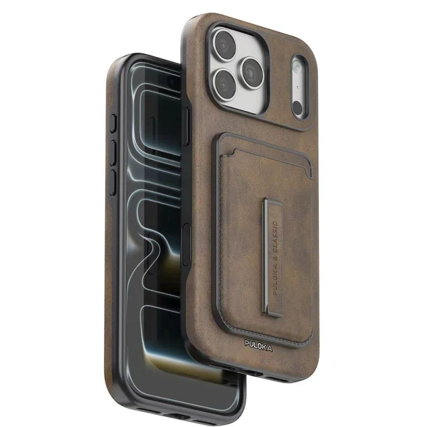 Puloka Leather Covering Magnetic Card Holder