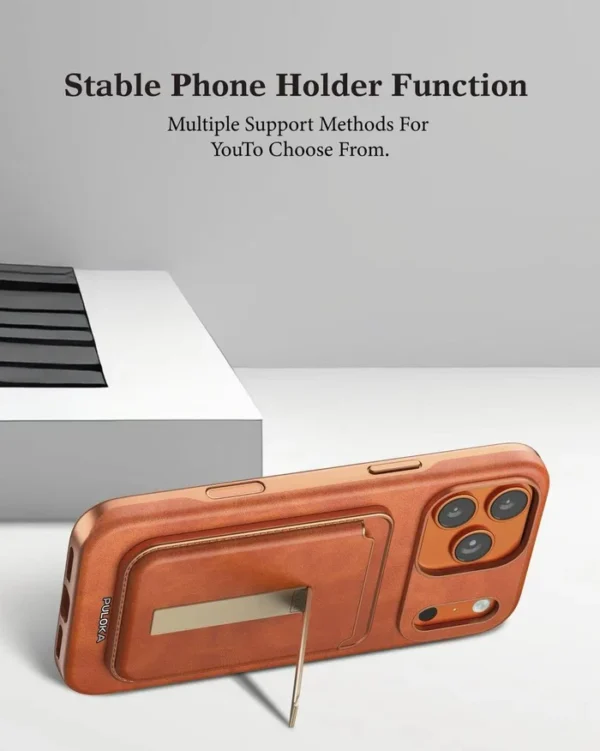 Puloka Leather Covering Magnetic Card Holder