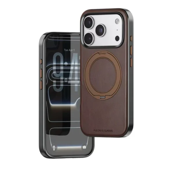 Puloka Business Leather Case with Metal Frame