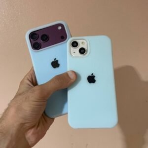 Premium Silicone Iphone Case With Apple Logo - Sierra blue, 16Plus